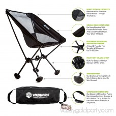 Wildhorn Outfitters TerraLite Portable Folding Camping and Beach Chair, Black